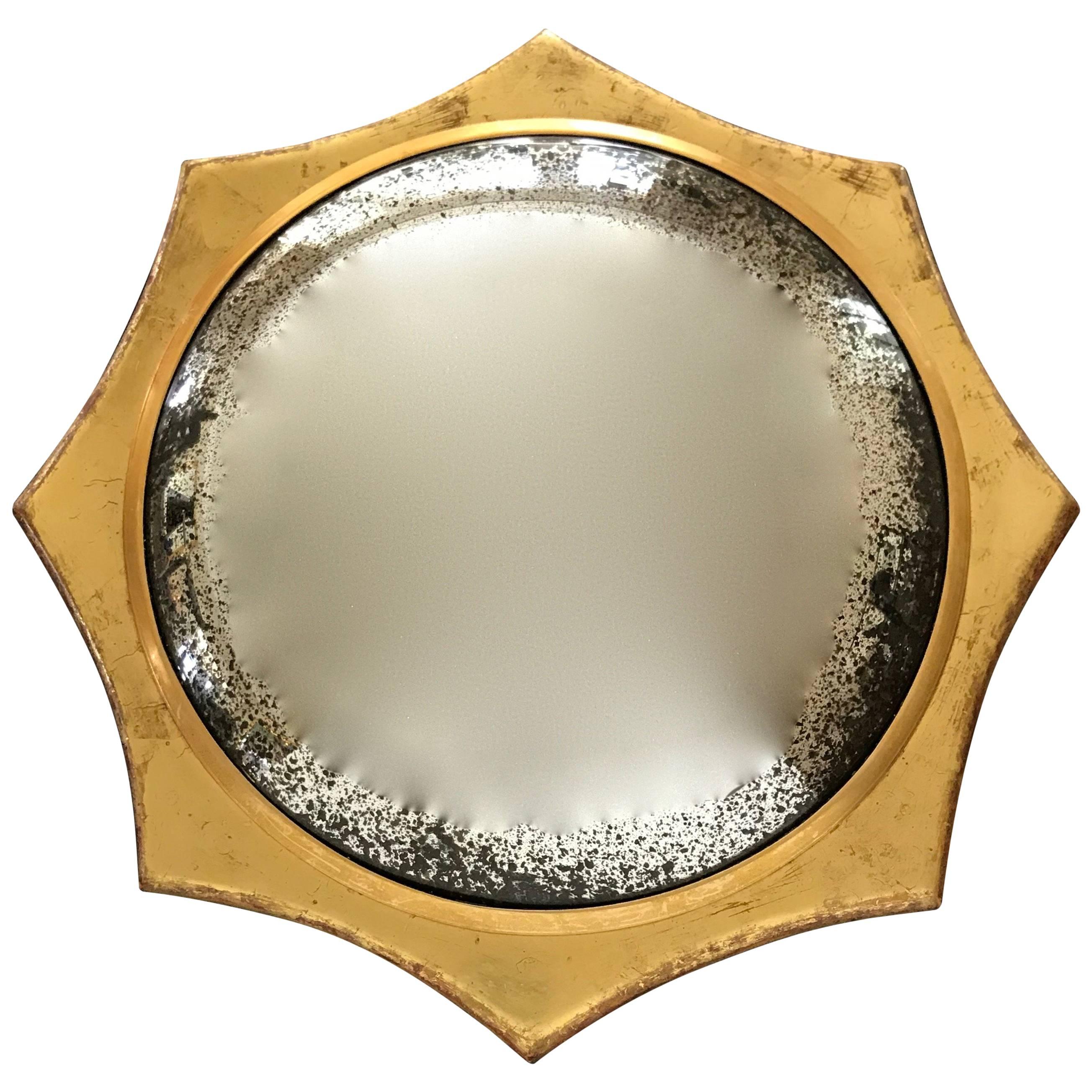 Italian Midcentury 22-Karat Water Gilt Soleil Sunburst Wall Mirror