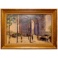 Pierre Sicard, huile sur toile, Arc de Triomphe à Paris, vers 1925