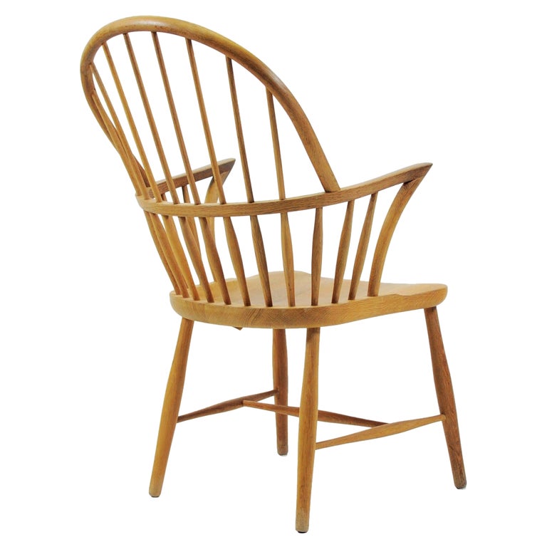 Frits Henningsen CH 18A High Back Chair in Oak by Carl and Son Sale at 1stDibs