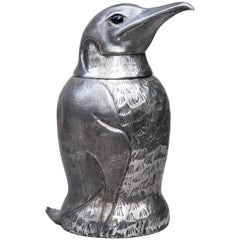 Cubitera plateada para vino Pingüino, Italia, años 70