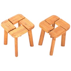 1/2 Pine Stools in the Style of Lisa Johansson-Pape