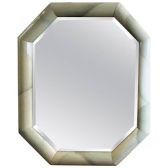 Large Lacquered Octagonal Mirror in the style of Karl Springer