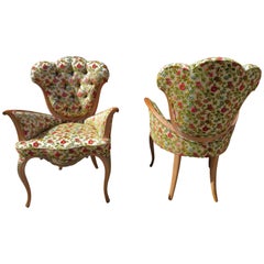 Spectacular Pair of Grosfeld House Arm Lounge Chairs Hollywood Regency Modern