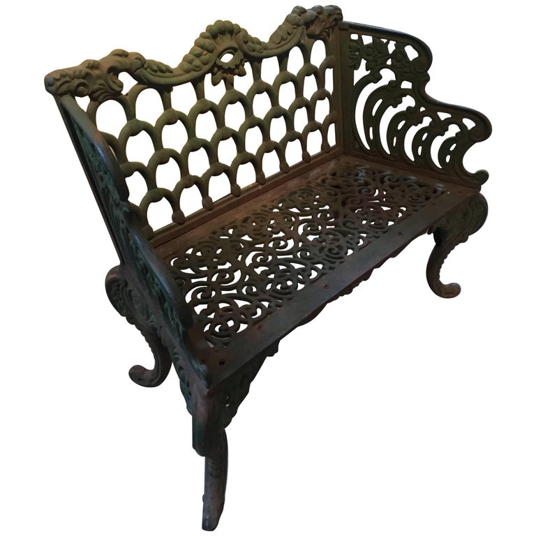 Cast Iron John McLean Signed Bench at 1stdibs
