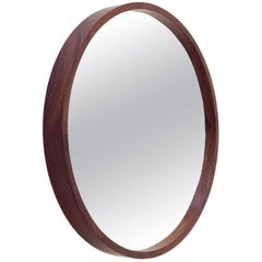 Rosewood Circular Wall Mirror by Th. Poss' Eftf Copenhagen, 1960s