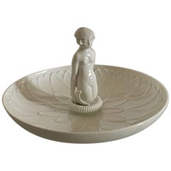 Royal Copenhagen Arno Malinowski Dish with figurine of a Girl #12481