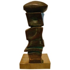 Mid Century Domenico Calabrone Signed Bronze Sculpture Italy Brazil Abstract