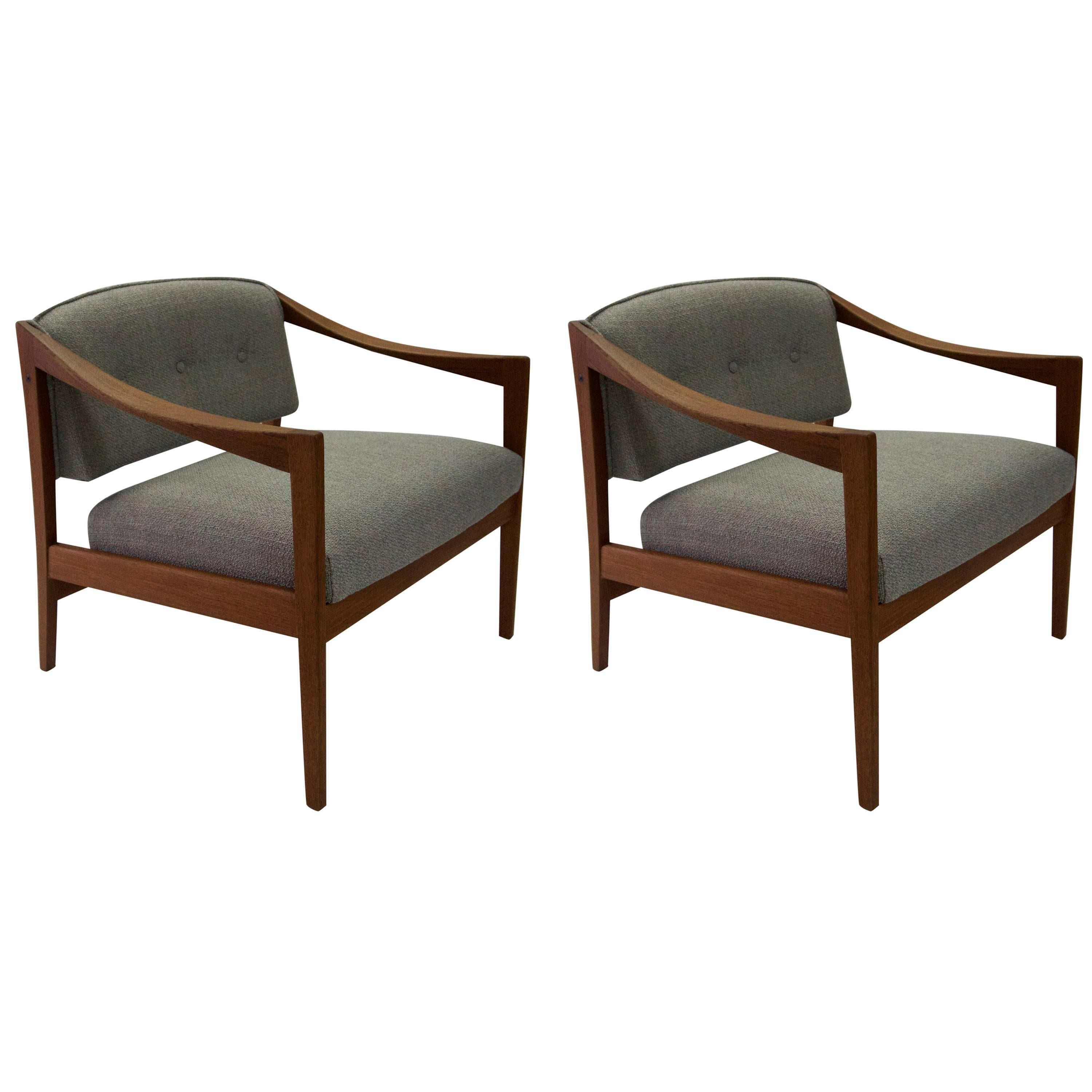 1960 Folke Ohlsson by DUX Pair of Teak Armchairs For Sale