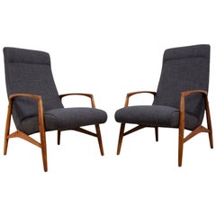 Pair of Midcentury Elm Framed Chairs