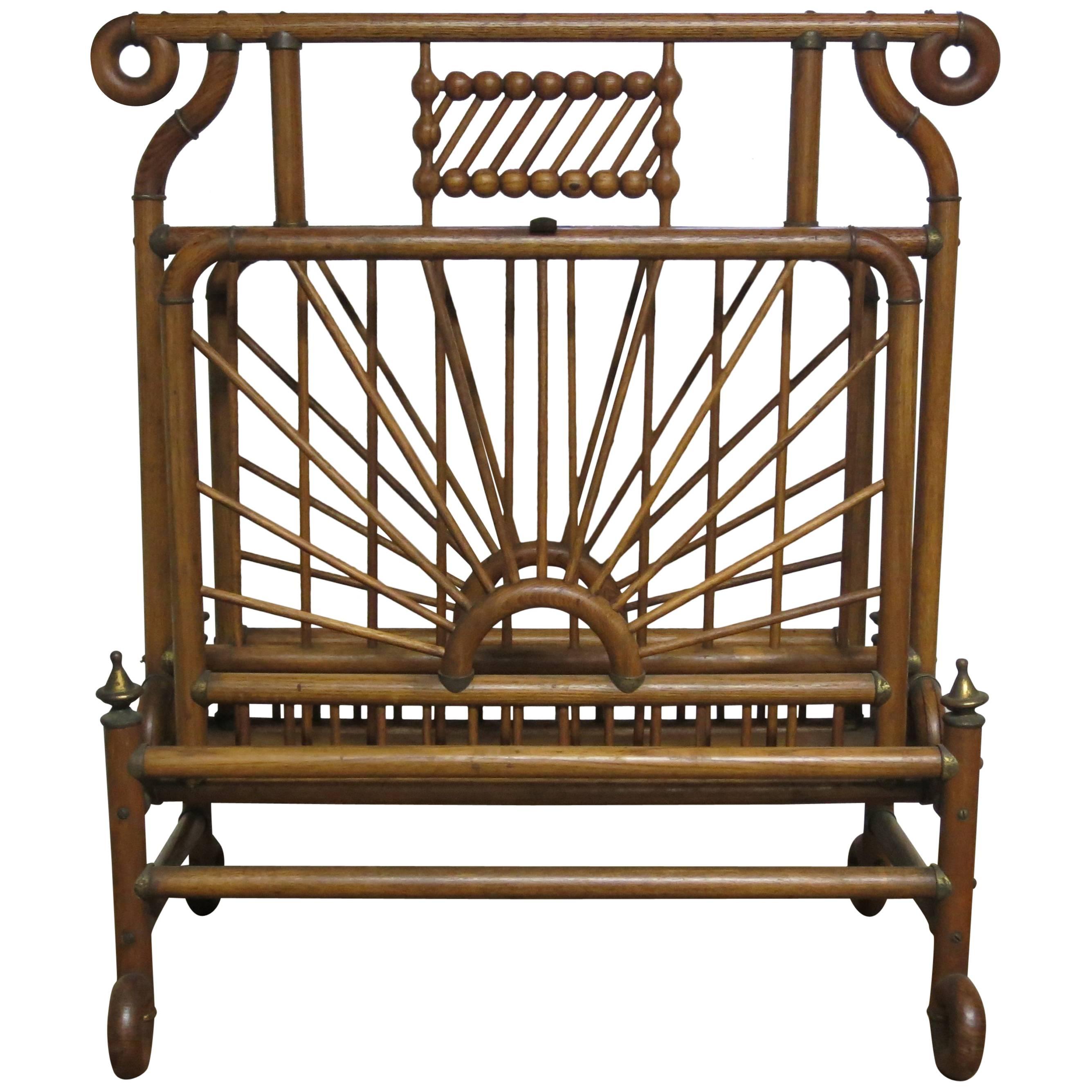 Victorian Stick and Ball Magazine Rack or Folio For Sale