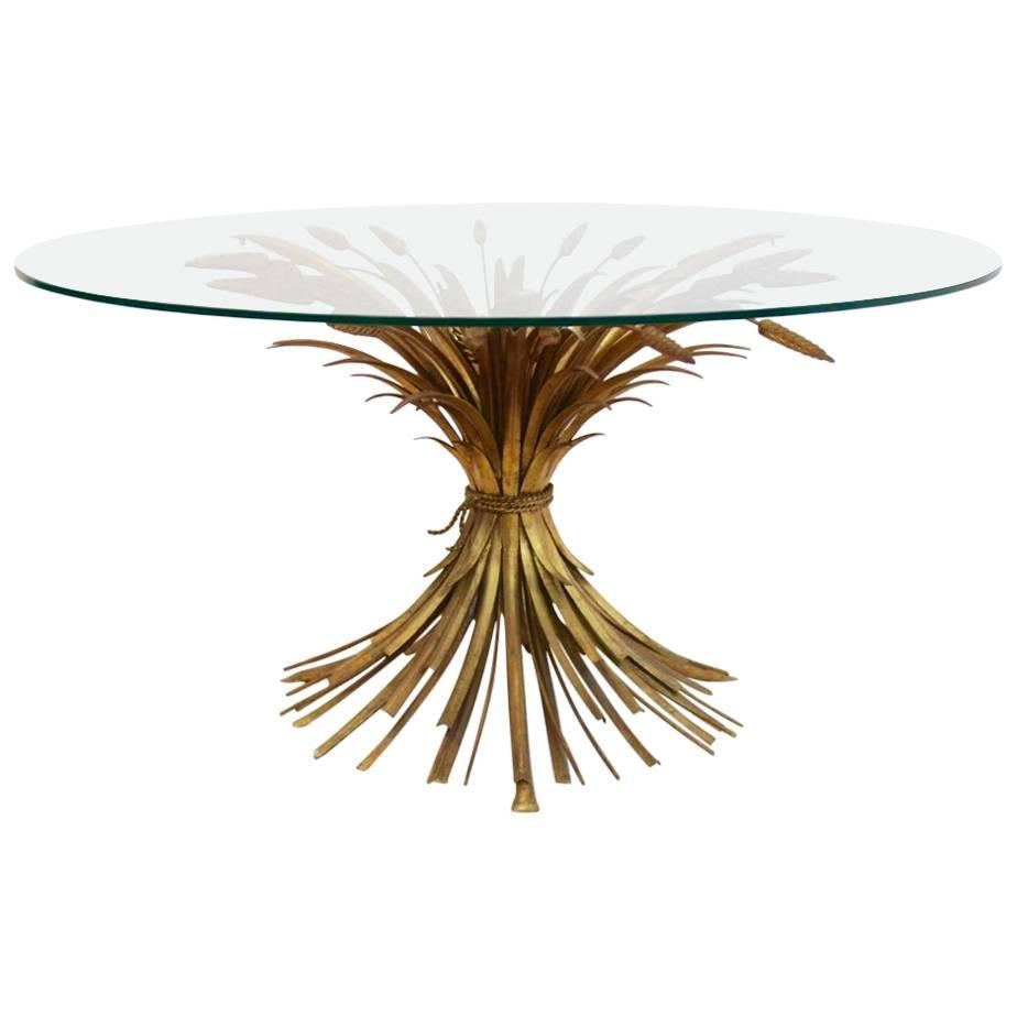 Coco Chanel Style Gilt Metal Coffee Table, France, 1960s