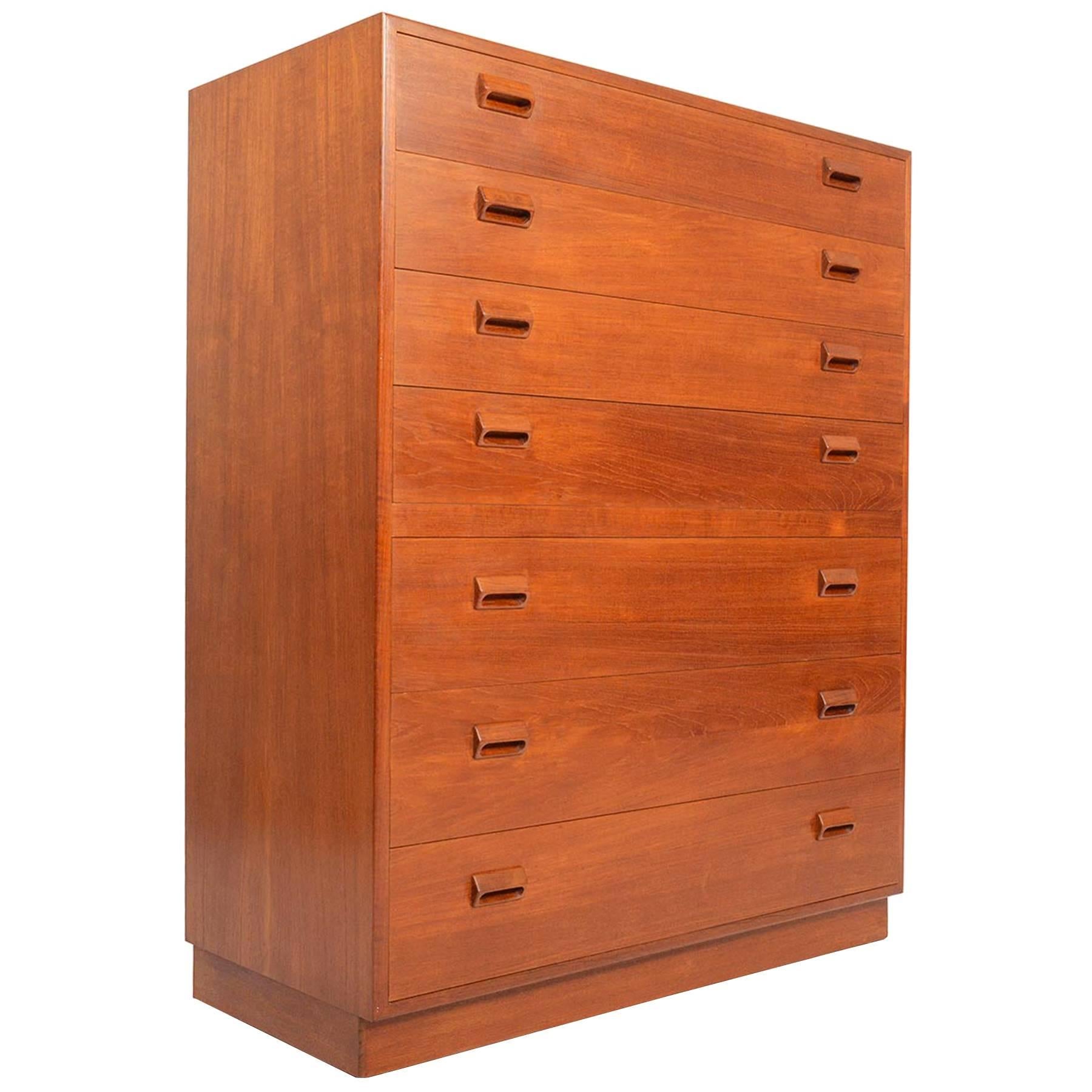 Danish Modern Midcentury Highboy Dresser by Børge Mogensen for Søborg in Teak