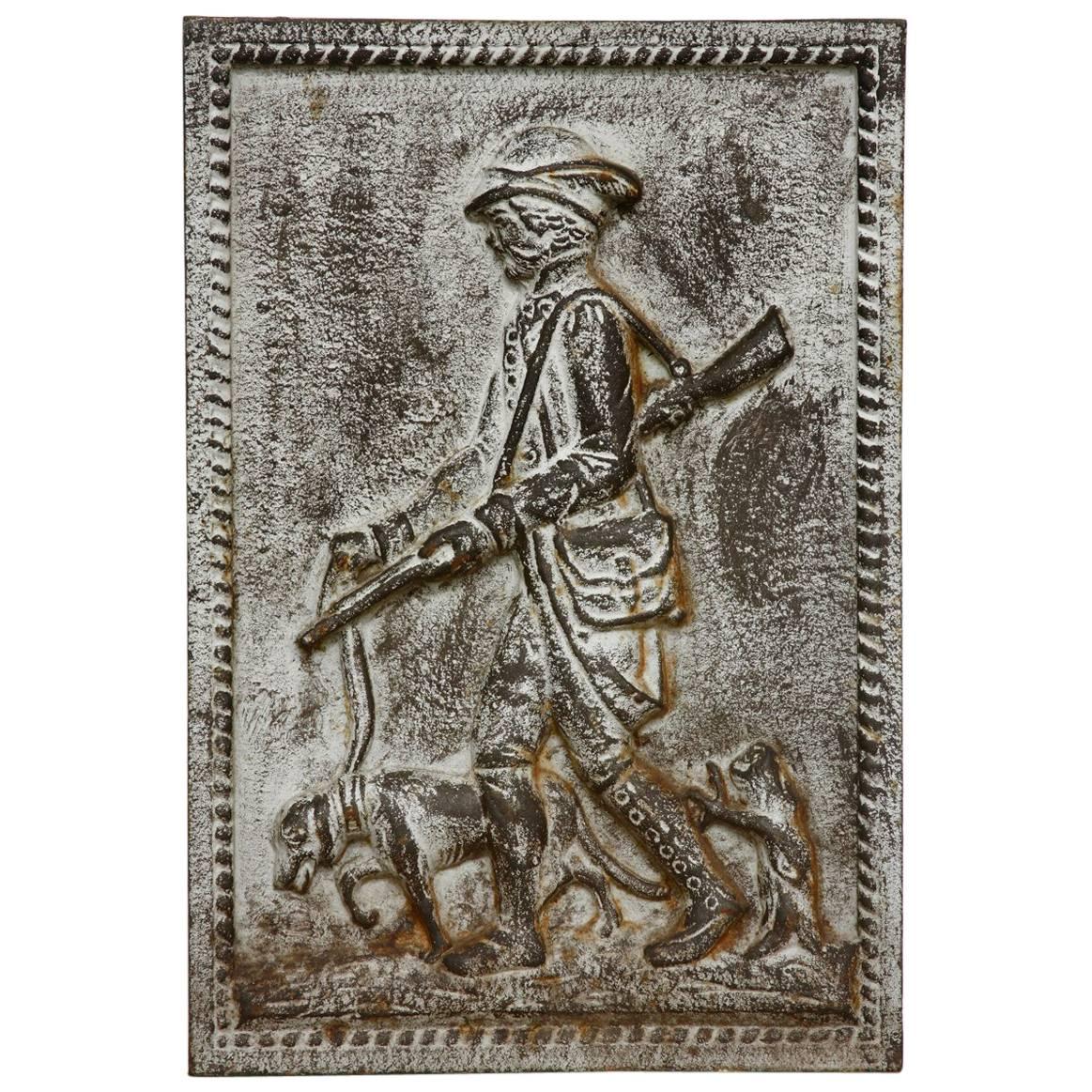 19th Century Cast Iron Hunt Plaque