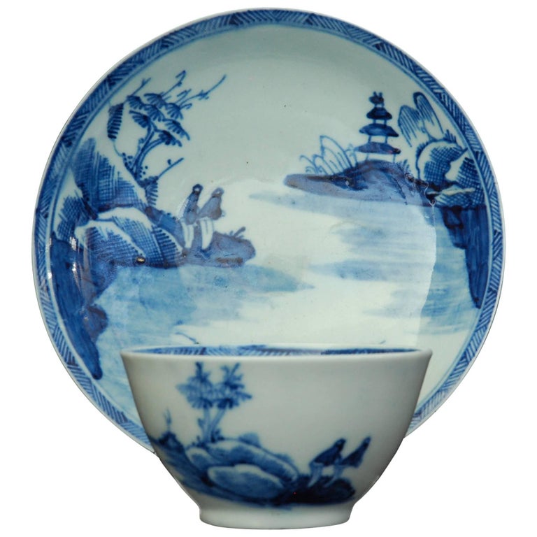 Tea Bowl and Saucer, Richard Chaffers of Liverpool, circa 1760 For Sale