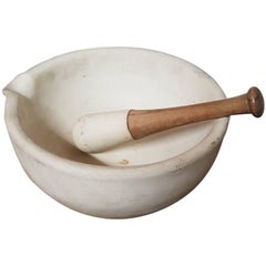 Early 20th Century English Pharmaceutical Mortar with Pestle