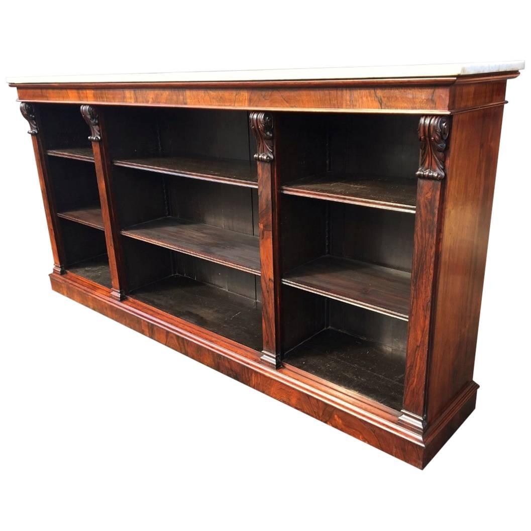  Bookcase in Rosewood, Library Open Bookcase. English, circa 1850