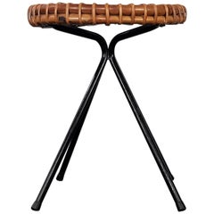 Dirk van Sliedrecht Rattan Stool for Rohe Noordwolde, Holland, 1950s