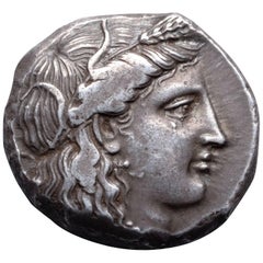 Ancient Greek Silver Didrachm Coin from Metapontum, 400 BC