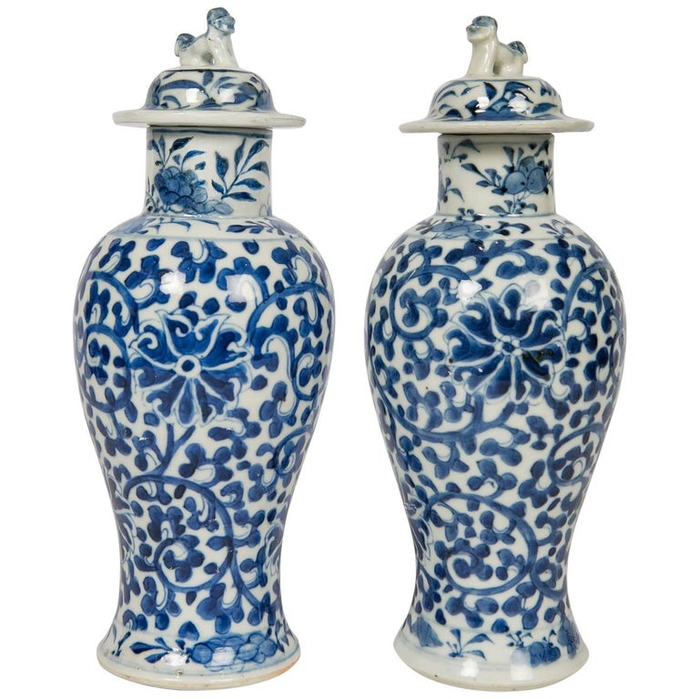 Japanese Blue and White Porcelain Hand Decorated Vase, "Tako Karakusa