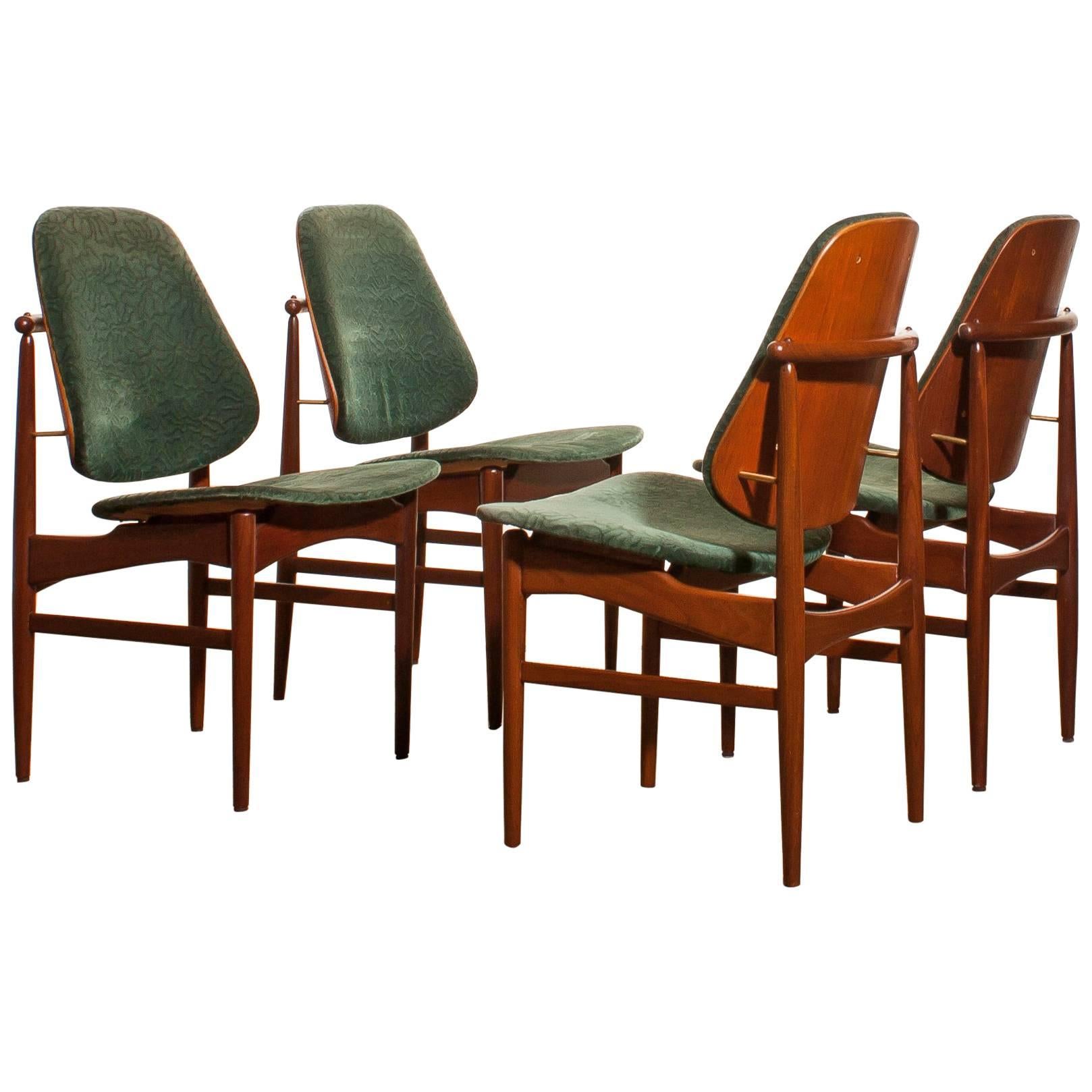 Set of Four Dining Chairs Designed by Arne Vodder for France &  Daverkosen