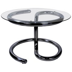 Chrome and Glass Coffee Table Anaconda Design by Paul Tuttle for Strässle