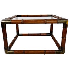 Wooden and Smoked Glass Design Coffee Table