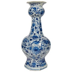 Antique Blue and White Delft Bottle Vase Large