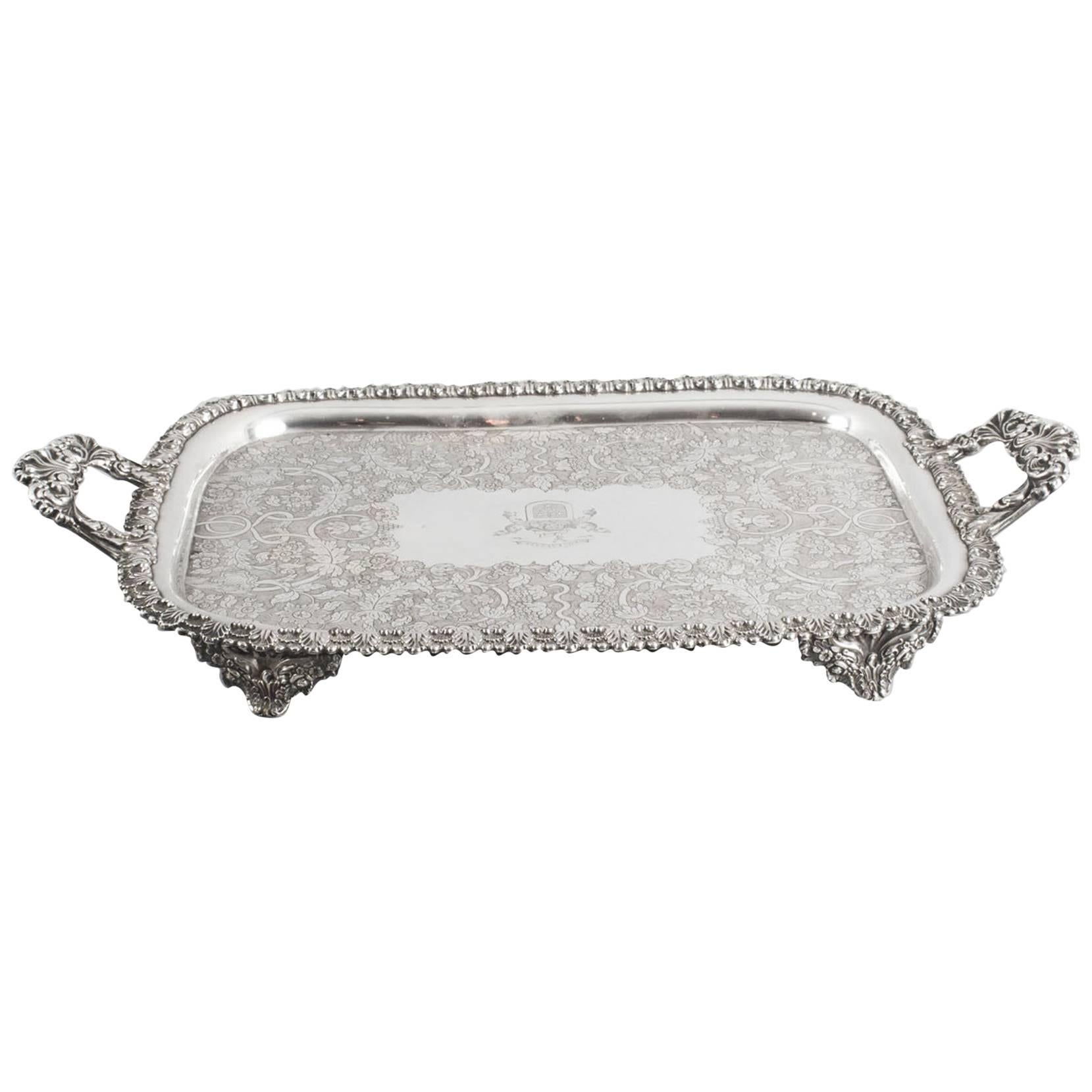 19th Century George III Old Sheffield Silver Plated Tray