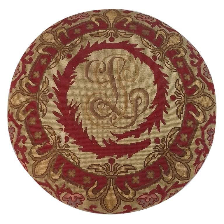 Late 19th Century Embroidered Footstool