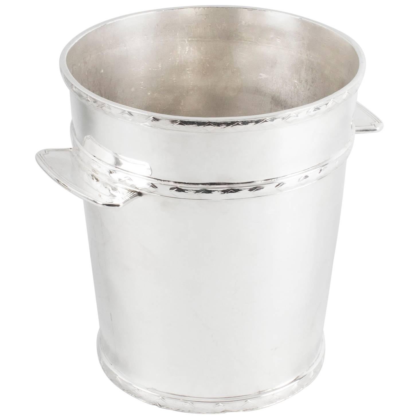 1930s Art Deco Silver Plate Ice Champagne Bucket Cooler
