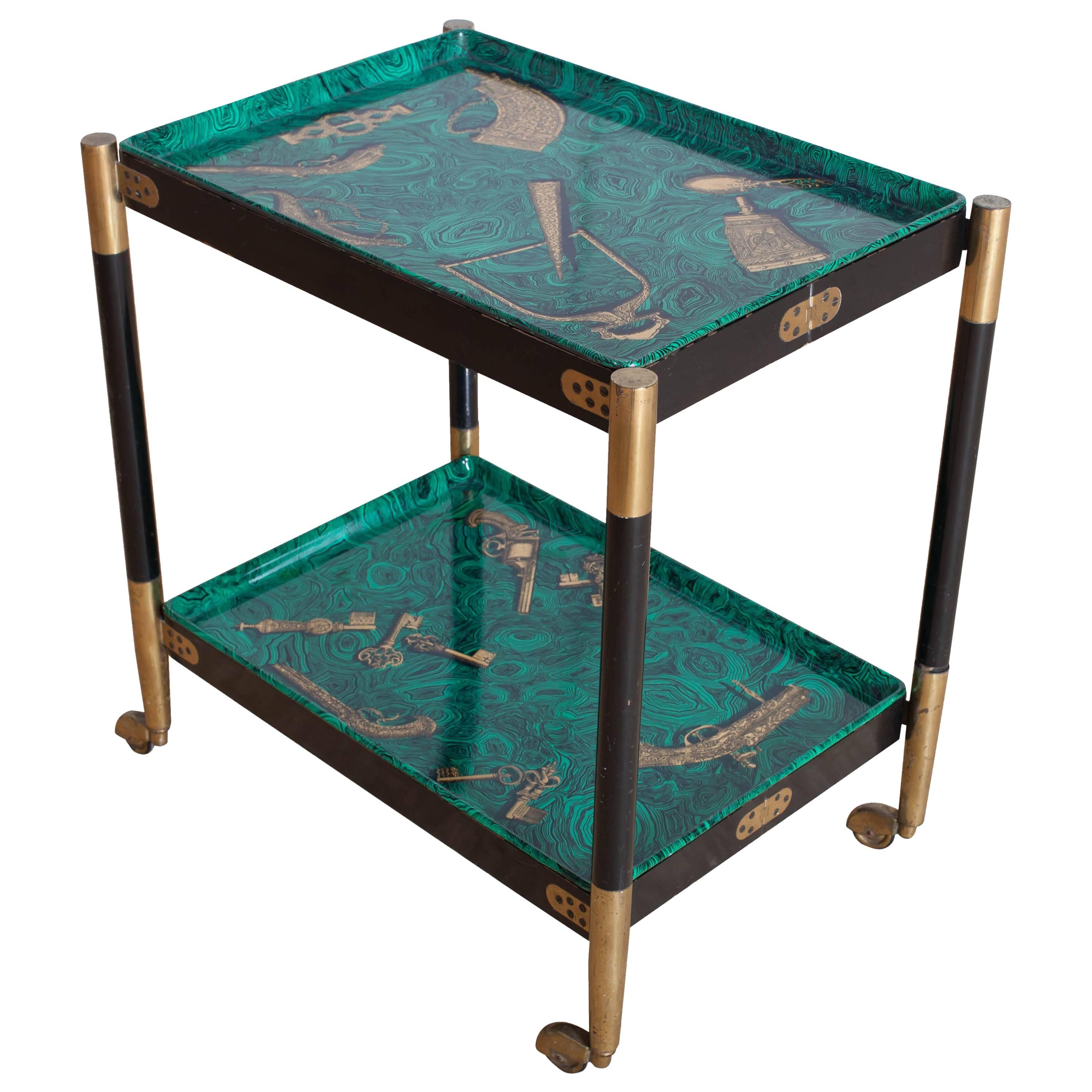 Piero Fornasetti ‘Malachite’ Serving Trolley