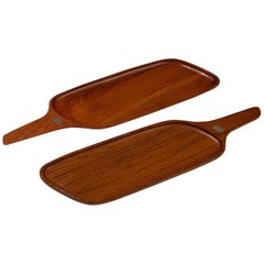 Set of Two Wooden Dishes Designed by Johnny Mattson, Sweden, 1950s