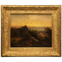 Pintura de paisaje de F. J. Dyck de 1898