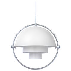 Lampe à suspension Multi-Lite de Louis Weisdorf en blanc et chrome