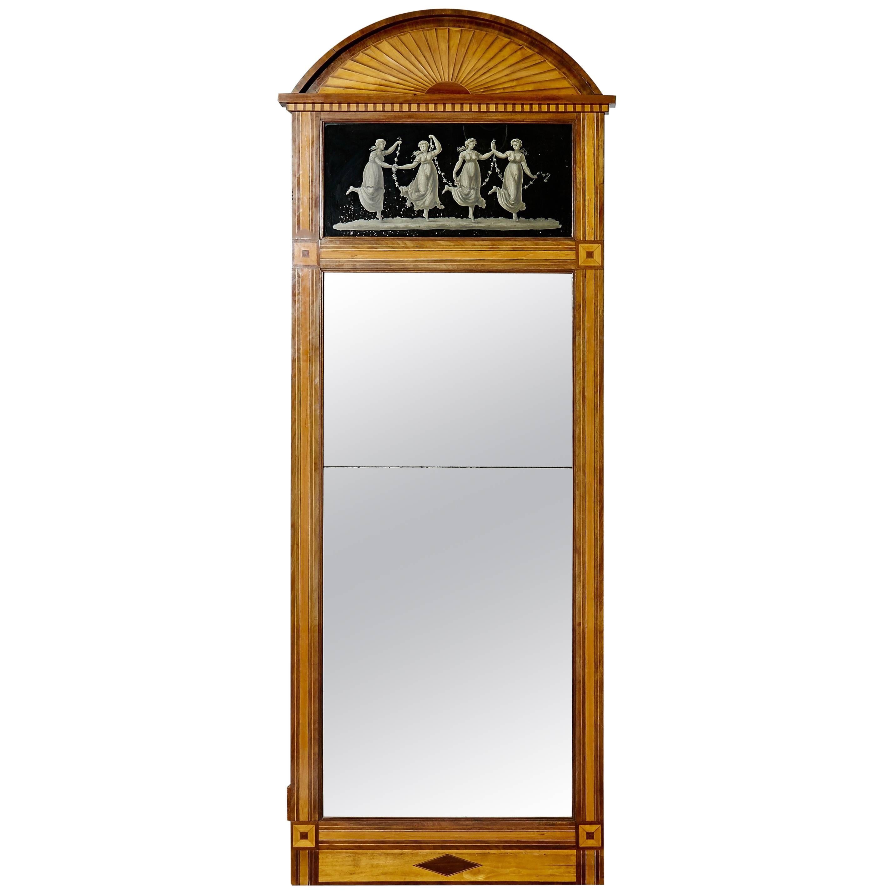 Danish Empire Mirror with Original Mirror Glass