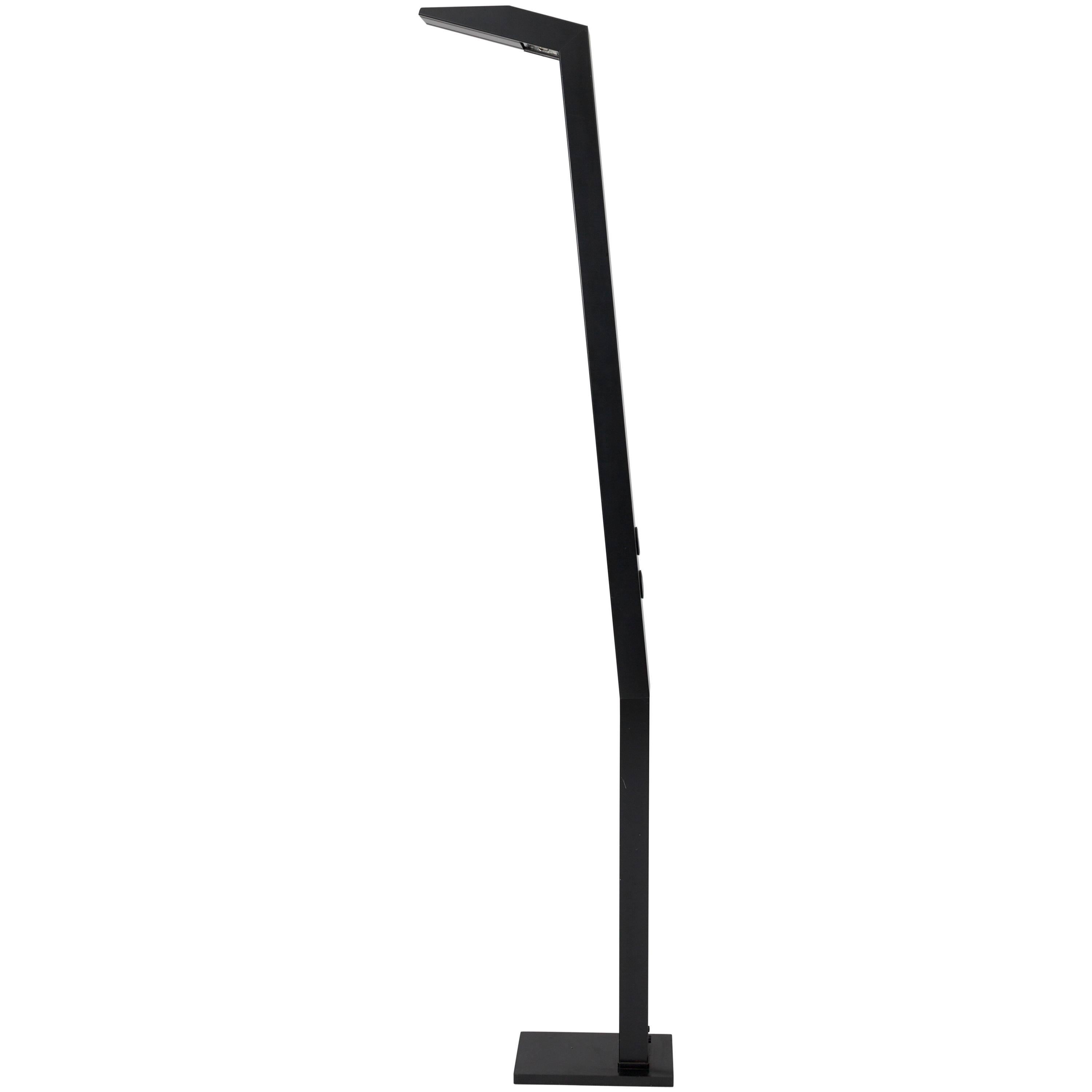 Black Steel Floor Lamp Marked "E"