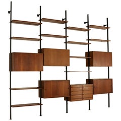 Bookcase Designed by Paolo Tilche Teak Veneer Vintage, Italy, 1950s-1960s