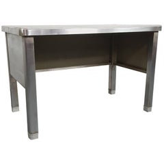 Vintage Industrial Stripped and Polished Steel Desk from 1960