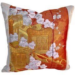 Custom Pillow Cut from a Japanese Vintage Silk Uchikake Wedding Kimono