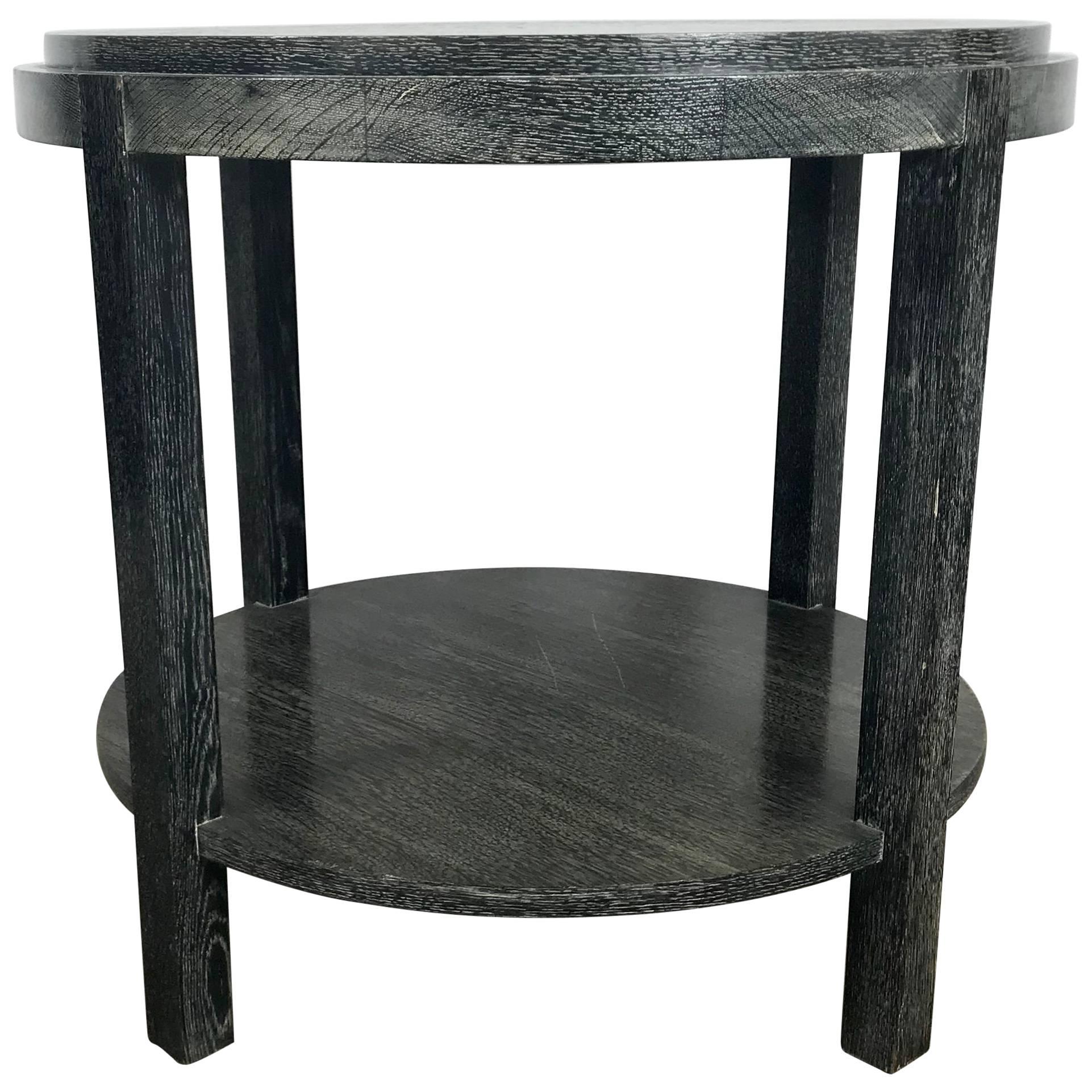 Stunning Ebonized Cerused Oak Center or Lamp Table, James Mont