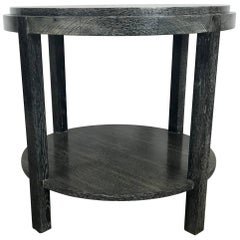 Stunning Ebonized Cerused Oak Center or Lamp Table, James Mont