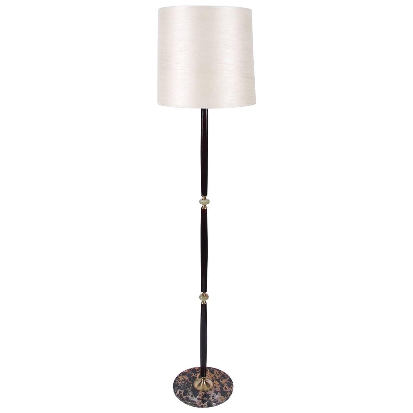 Italian Midcentury Lacquered Wood Floor Lamp
