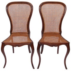 Pair of Early 20th Century Italian Caned Chairs