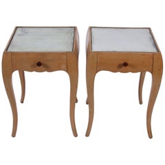 Pair of Mid-20th Century French Mirrored Nightstands