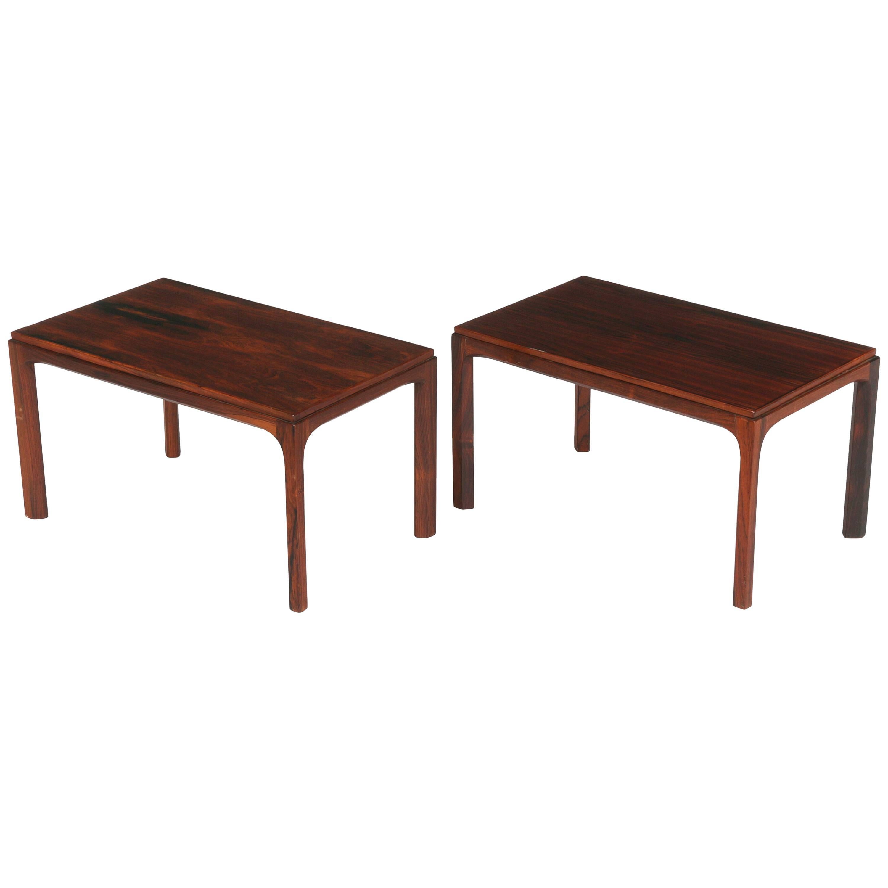 Pair of Kai Kristiansen Rectangular Side Tables, Denmark, 1960s