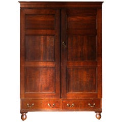 Mid-18th Century Tiger Oak Livery Armoire