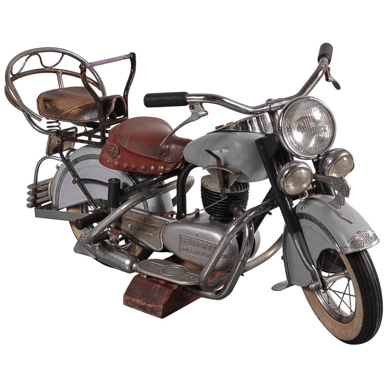 Rare Lenaerts Carousel Motorbike, Belgium, 1950s For Sale