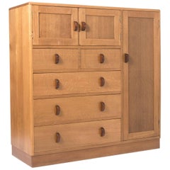 Vintage Heals of London Oak Wardrobe Compendium, England, circa 1930