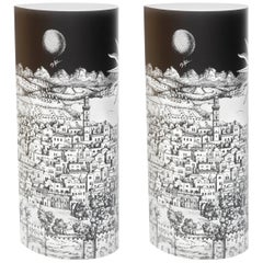 Pair of Perspex Table Lamps "Gerusalem" by Barnaba Fornasetti, Italy, 1995