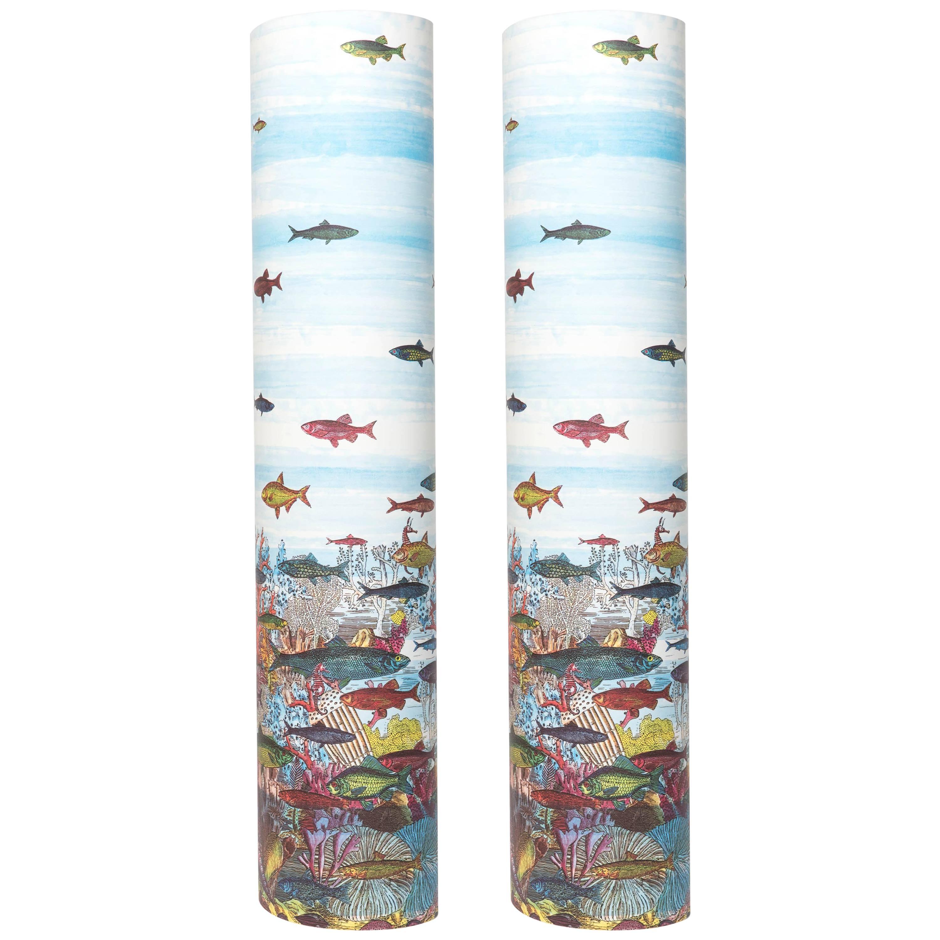 Pair of Perspex Lamps "Aquario Medio" by Barnaba Fornasetti, Italy, 1995 For Sale